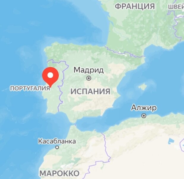 Португалия на карте