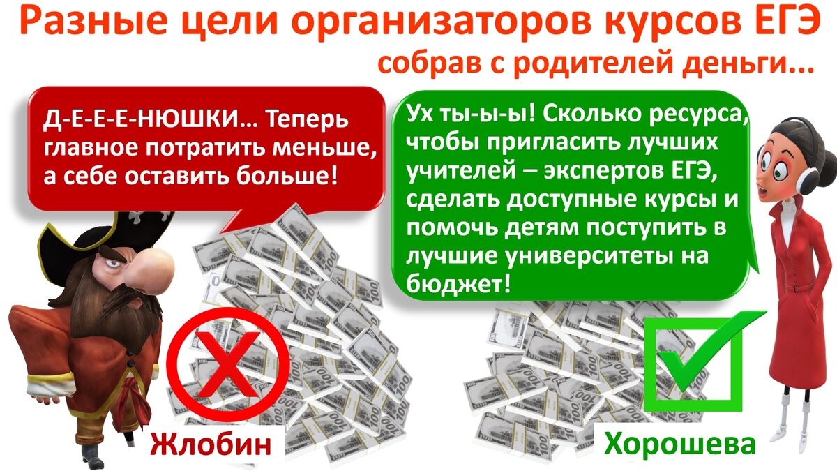 За стоимостью курсов могут стоят совершенно разные подходы их организаторов, которые в итоге решающим образом сказываются на подготовке детей и их результатах на ЕГЭ  