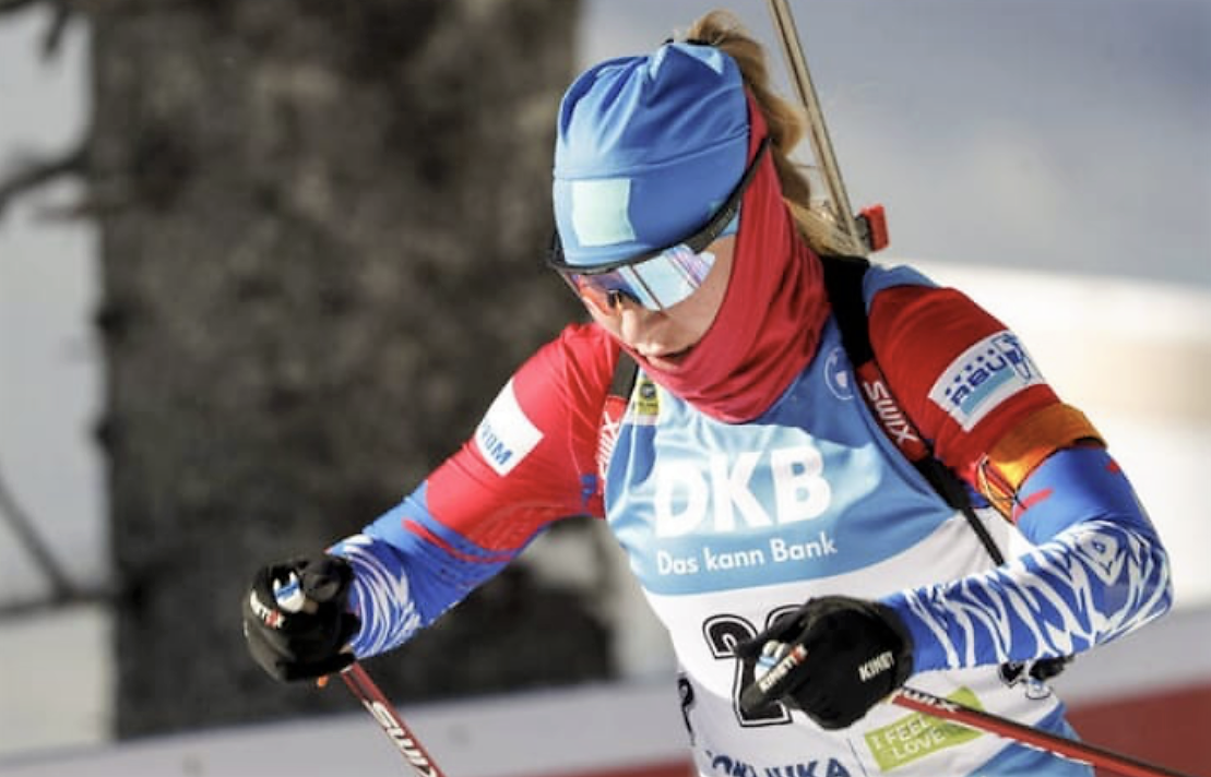 Евгения Павлова в спринтерской гонке чемпионата мира по биатлону в Поклюке.