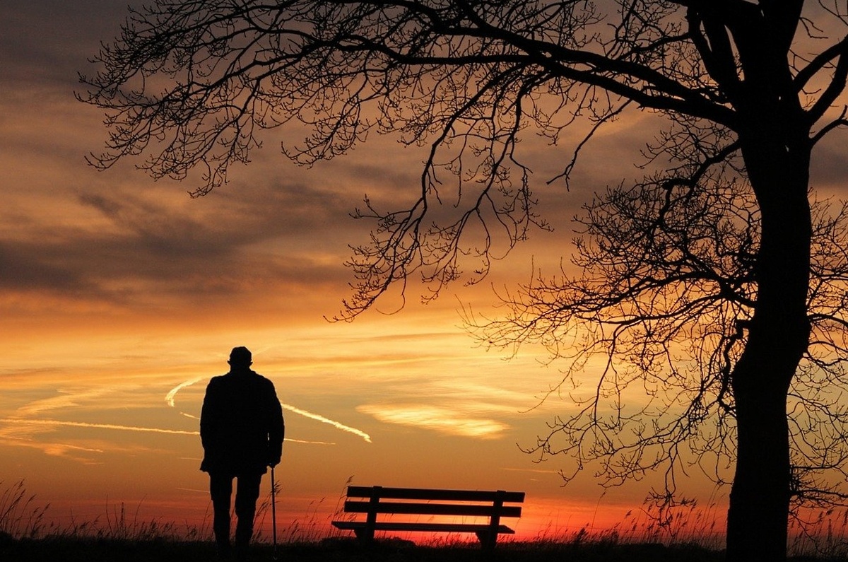 Силуэт одинокого человека на закате. Изображение с сайта pixabay.com