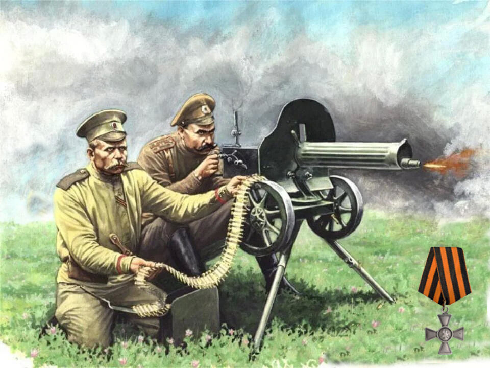 Классический образ пулемета Максим с расчетом из двух человек