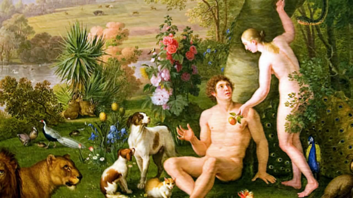 Рай на Земле до Великого потопа. Адам и Ева. Рис. из открытого источника.