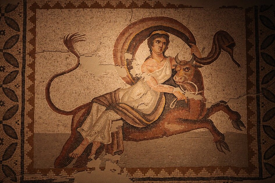 «Похищение Европы». Финикийская мозаика, ок. 300 г. до н. э.