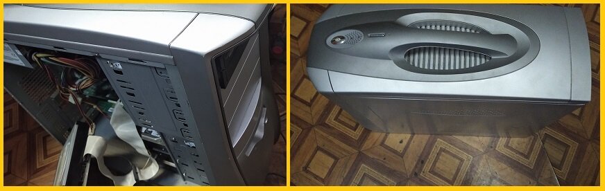 Корпус с ручкой для переноски, впервые такой увидел, удобно нести.