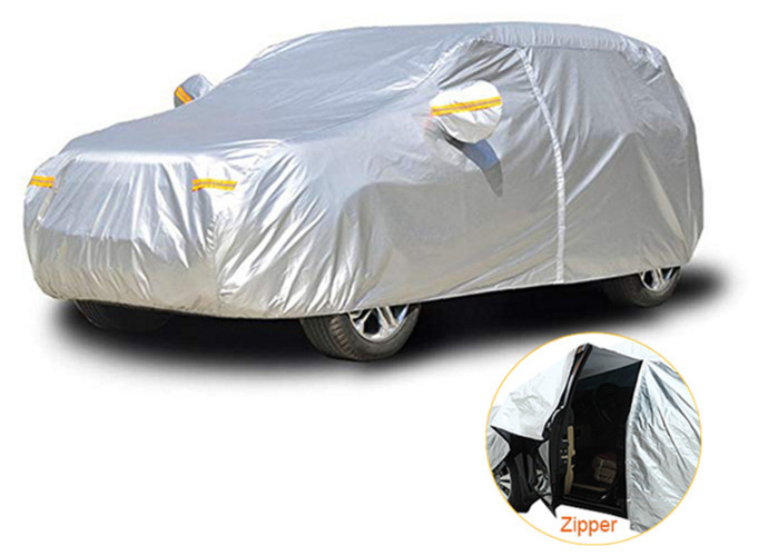На AliExpress можно найти универсальные автомобильные чехлы. Данный тент сделан из прочного полиэстера, не пропускающего воду. Он защитит кузов от УФ-излучения солнца, пыли, дождя, снега и падающих листьев. По сторонам есть светоотражающие ленты, а молния со стороны водительской двери позволяет легко получить доступ к салону. Чехол не сдует ветром, главное — определиться с размером. 
Где купить: aliexpress.com

Цена: от 25,04$