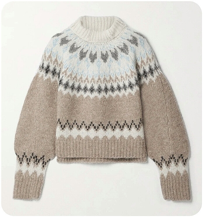 Джемпер с круглой жаккардовой кокеткой