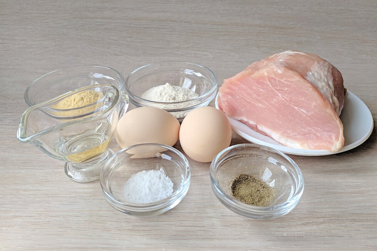 ингредиенты для приготовления шницеля