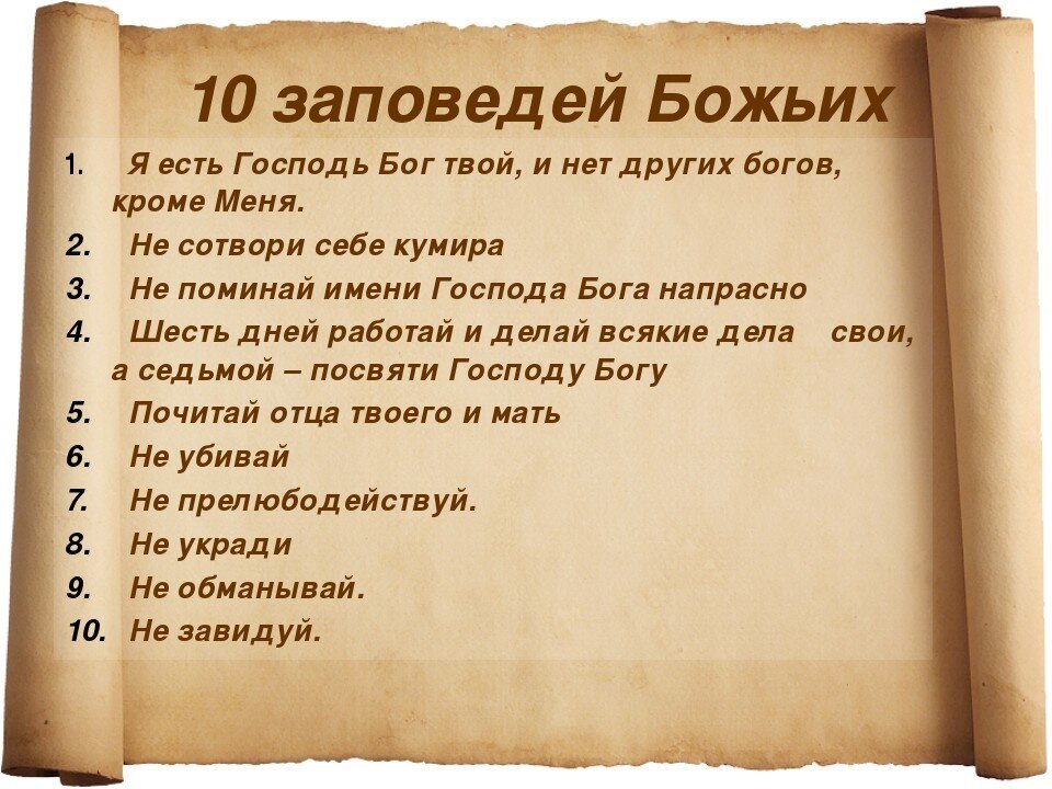 Презентация на тему заповеди божьи