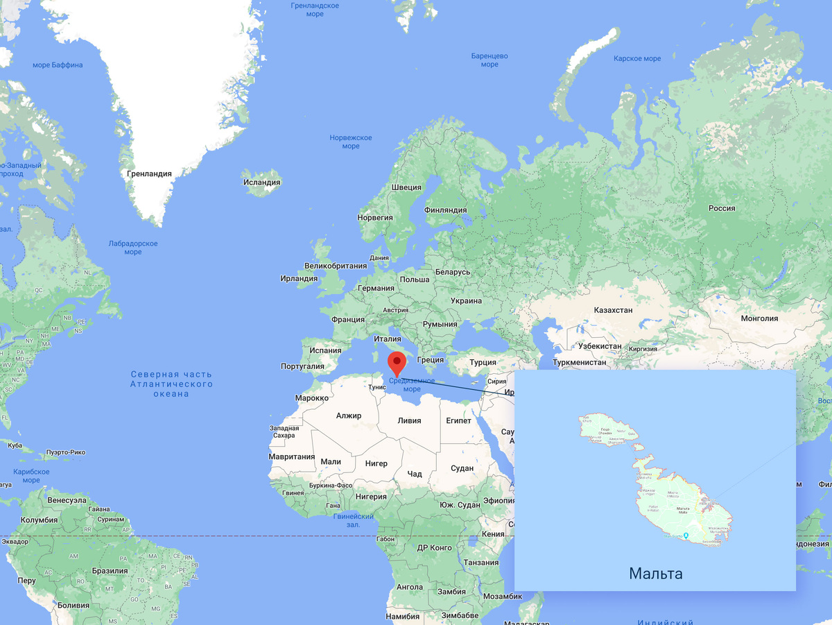 Мальта находится в центре Средиземного моря 