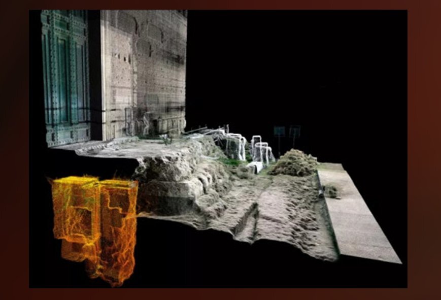 Схематическое расположение погребальной камеры. Фотография получена при помощи 3D-лазерной технологии. Фото 123ru.net