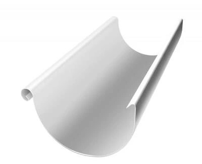 Водосточный желоб ЕВРО металлический 125 мм, 3 м, окрашен в белый цвет RAL 9003