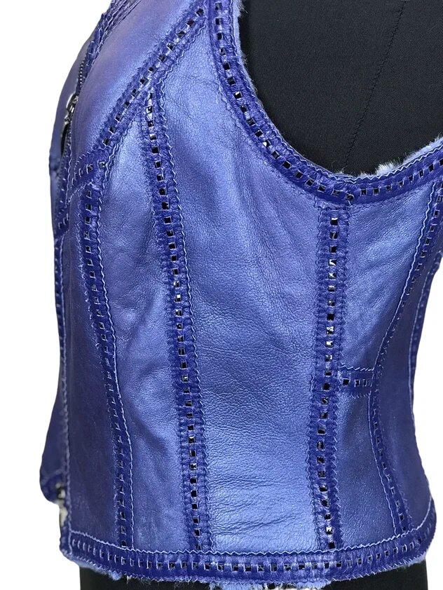 Жилет "Сапфир", сшитый из дубленочного меха. Ателье Ирины Берзиной. 