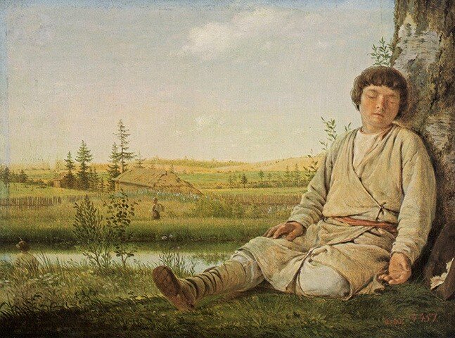 Алексей Венецианов. Спящий пастушок. 1823–1826 годы Государственный Русский музей