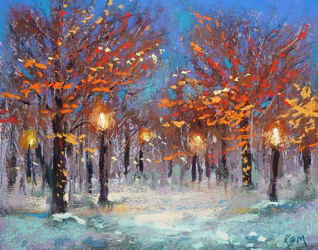 Карен Маргулис 7 декабря 2021 г. Как нарисовать огни, которые на самом деле светятся!      https://www.dailypaintworks.com/artists/karen-margulis-1159?fromWidget=true