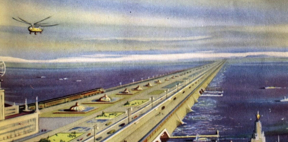 ( один из вариантов как должна была выглядеть дамба которая доходила до Северной Америки ) 