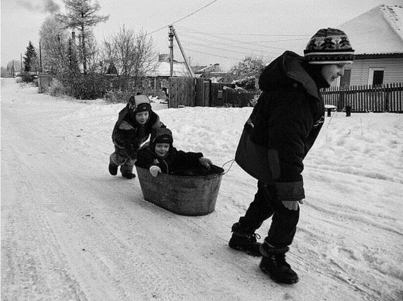 Зима в деревнях ссср фото