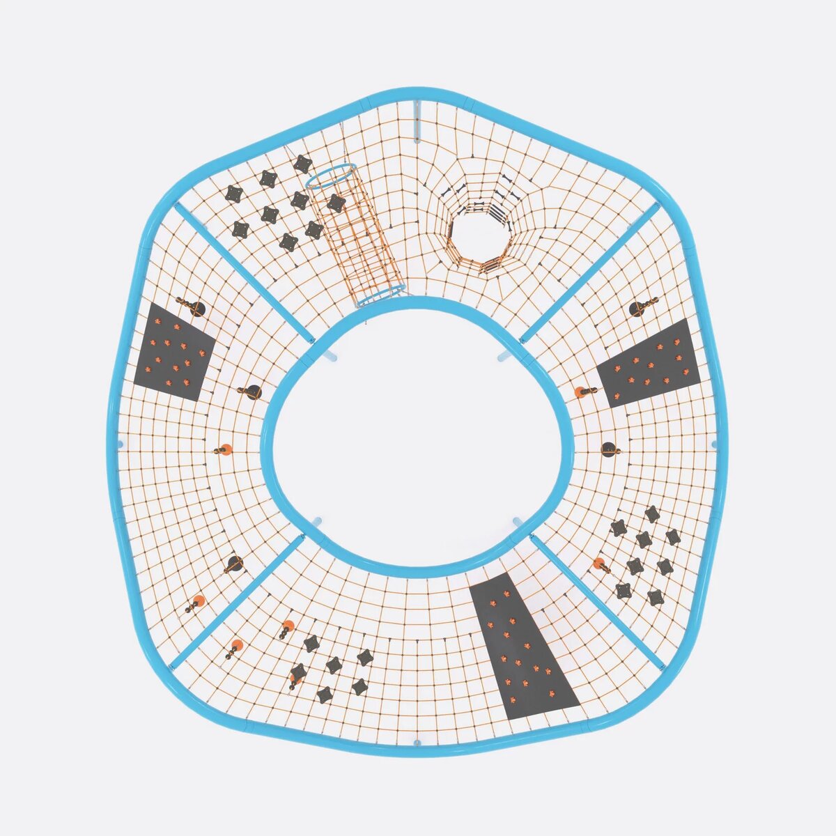 Канатная конструкция для детских площадок серии Шелби НЛО вид сверху
