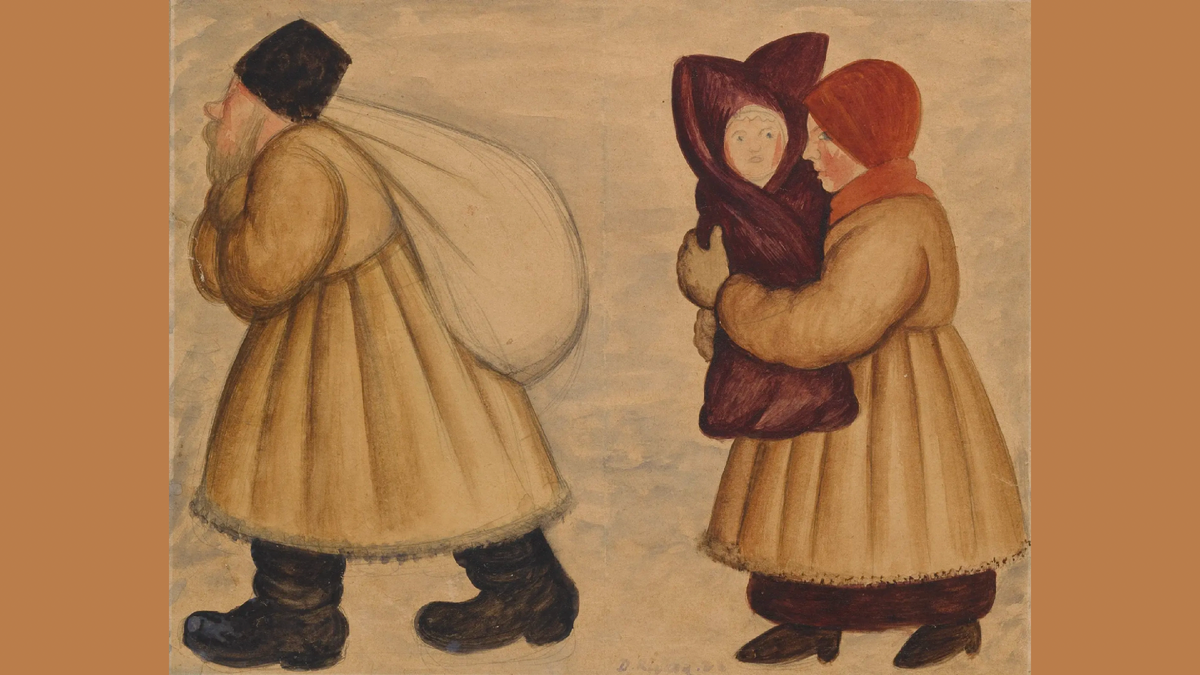 Диего Ривера. Русская семья. 1928. 36 × 45 см. Частное собрание