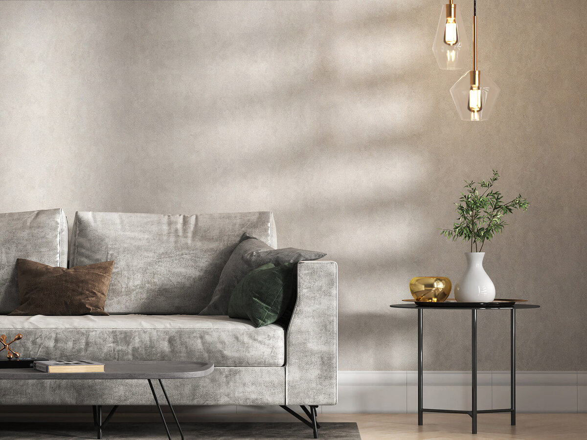 Обои Кутюр от KERAMA MARAZZI. Интерьер гостиной с применением фона.