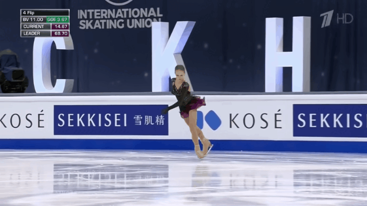 Четверной сальхов. Саша Трусова. Гифка автора