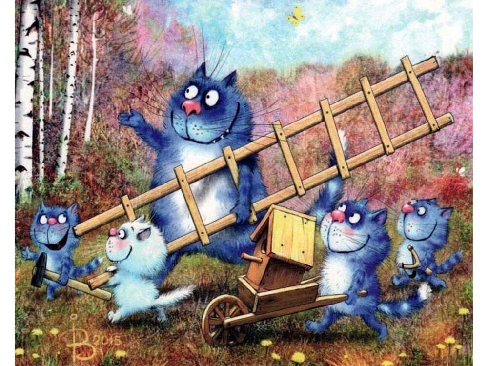 Из серии "Синие коты Рины Зенюк". Яндекс.Картинки 