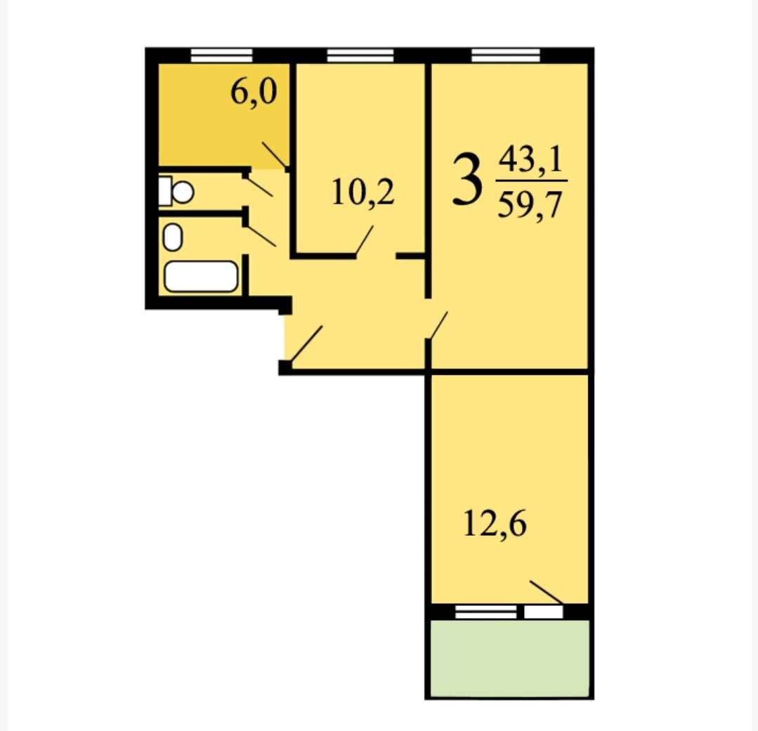 Планировка трешка II-49