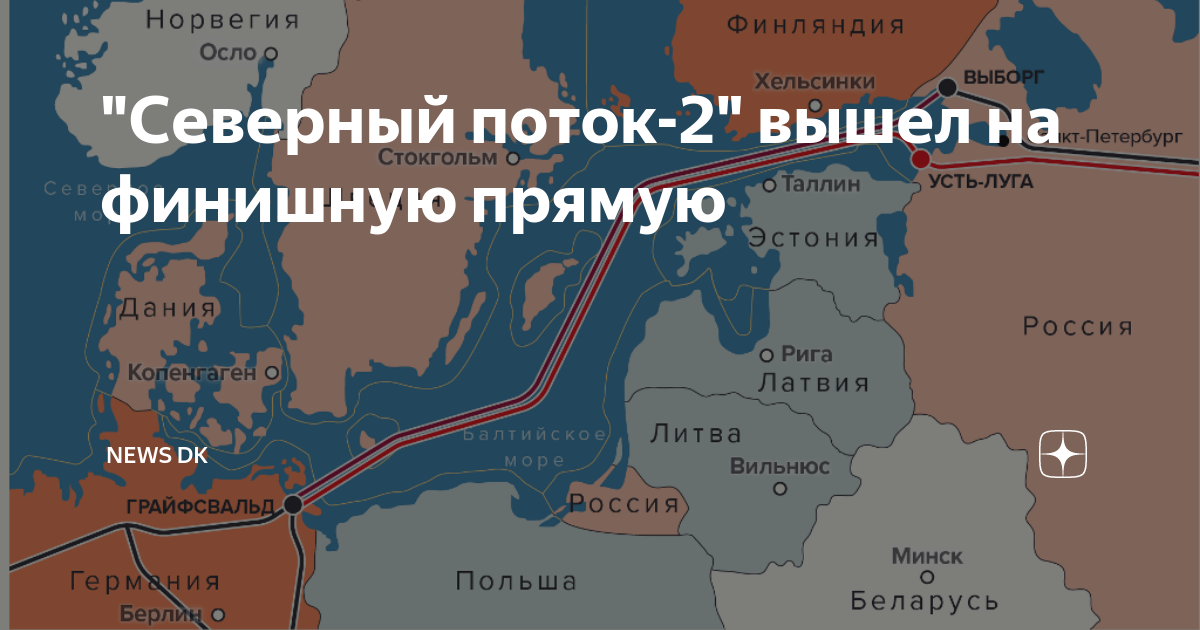 Схема северного потока 1 на карте