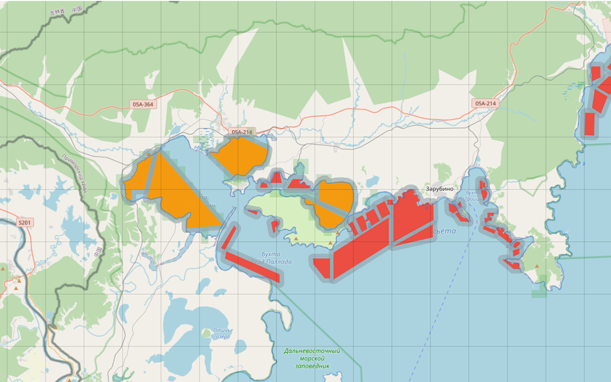 Карта залива восток приморский край