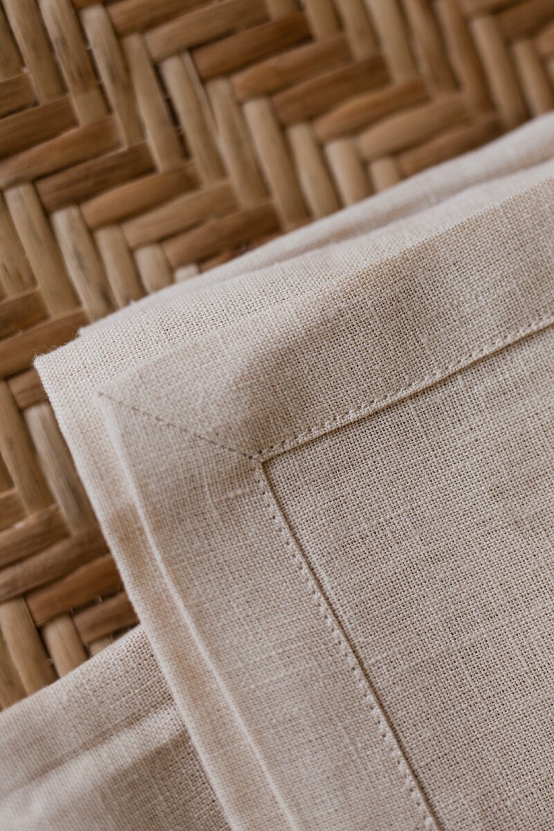 Износостойкие швы на простыне 100% Linen