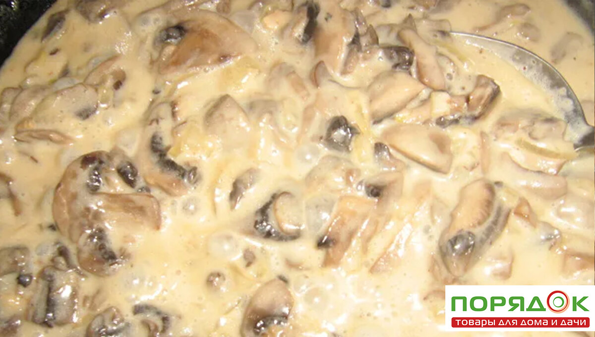 Сливочный соус с грибами хорош и к макаронам и к гречке, и к мясу