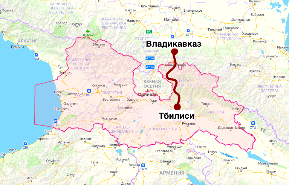 Общие границы грузии