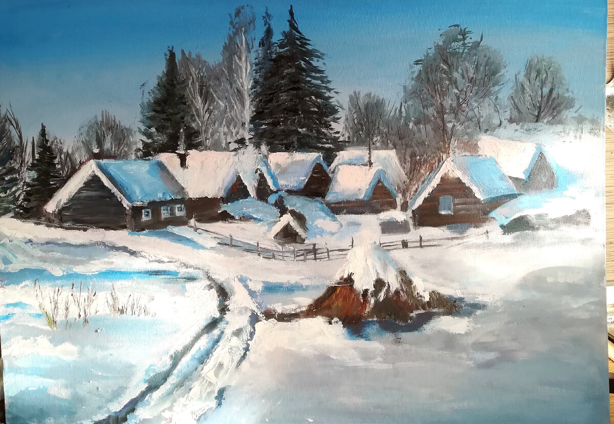 "Зимний денек". Масло, холст, 50/70.