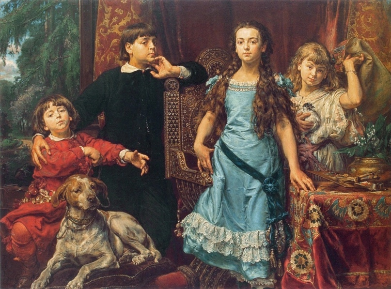 «Портрет четырех детей художника», 1879 г. 