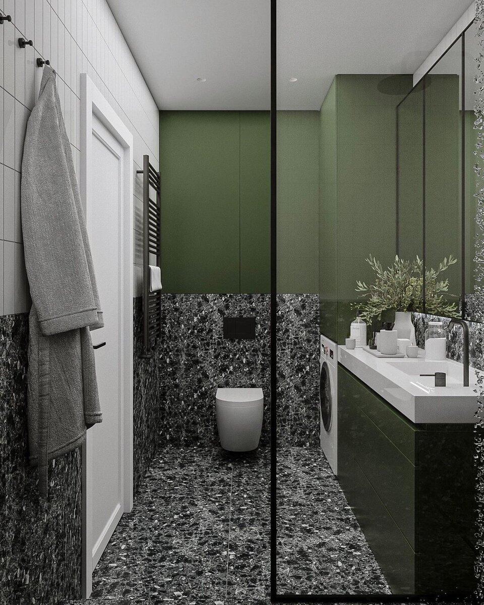 Проект ванной комнаты от vadimovna.design. Керамогранит TERRAZZO от KERRANOVA
