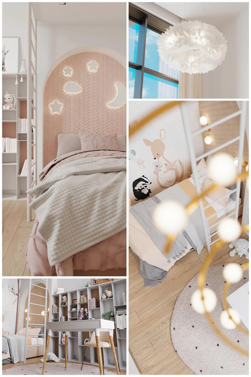 Дизайн детской для девочки 1-5 лет