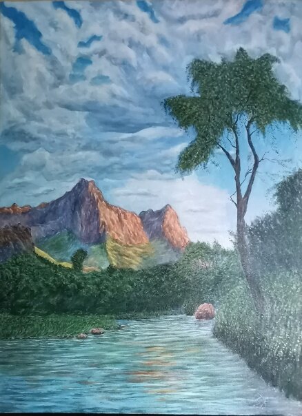 ЗИМИН В.    '' Живая  Вода  ''  масло, холст  50*70 см ,  цена 20 000 р 