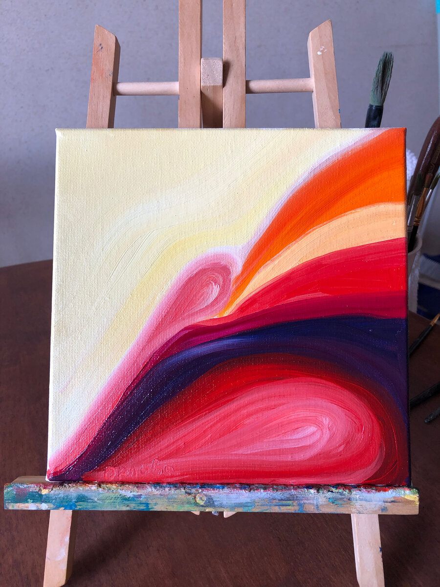 Квадратная картина маслом без названия. Автор: Татьяна Орлова.