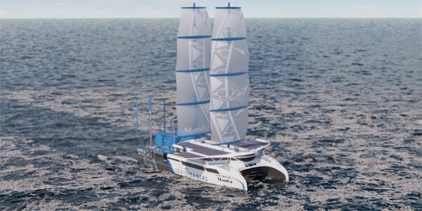 Парусное судно-сборщик пластика Manta / Фото: SeaCleaners