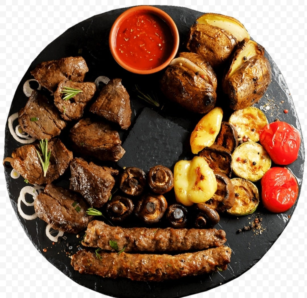Шашлык на тарелке