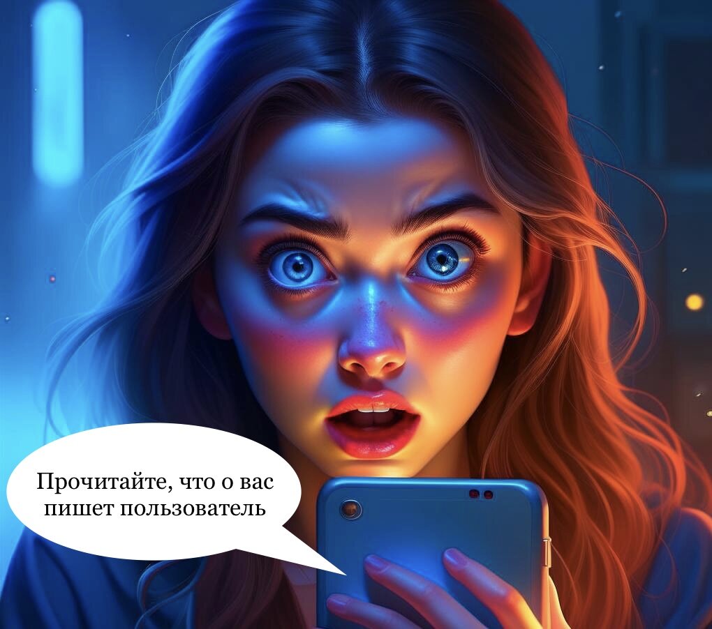 Когда видишь уведомление «прочитайте, что о вас пишет пользователь…»