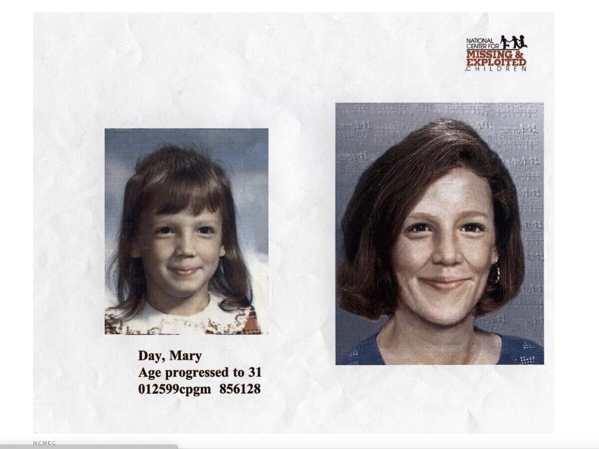    Мэри Дэй в детстве и реконструкция ее возможного облика в 31-летнем возрасте, созданная по заказу полиции во время поисков© National Center for Missing and Exploited Children
