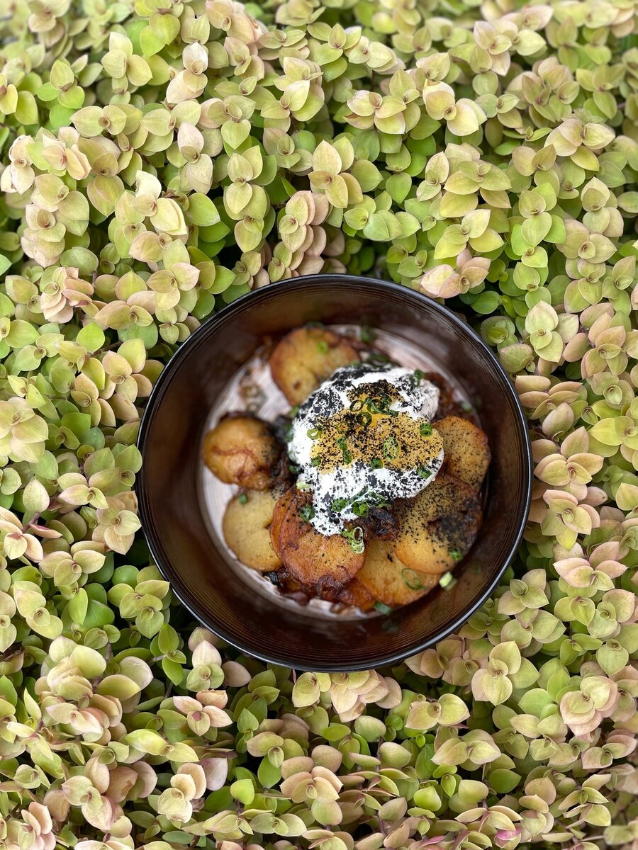 Жареный картофель с лисичками