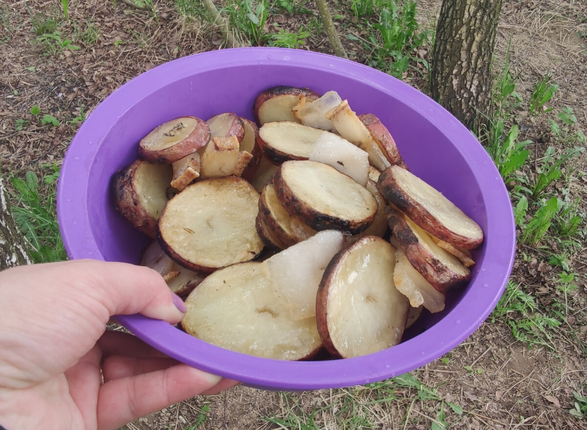 Запеченый картофель с салом