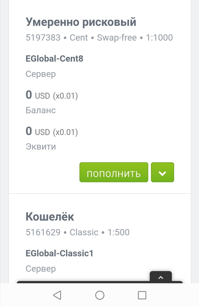 Мой центовый счёт у брокера