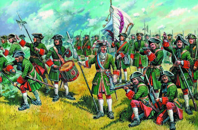Армия Петра I в чулках и штиблетах