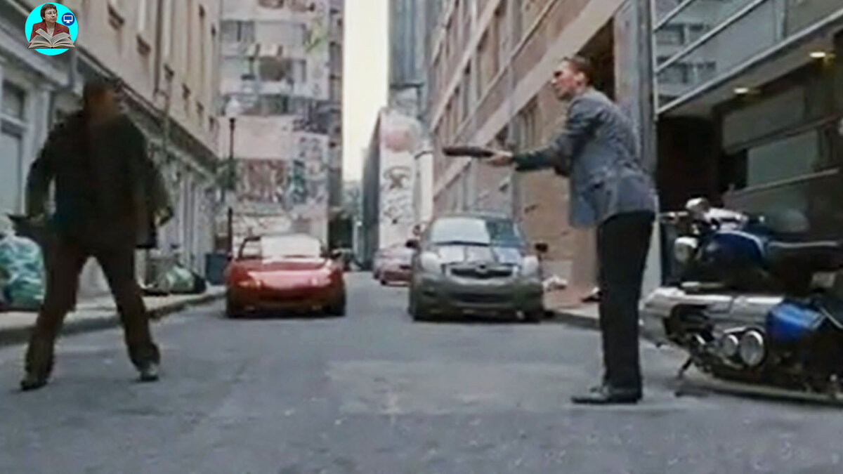 Кадр из фильма "Петля времени". Суровые времена 2044 года.