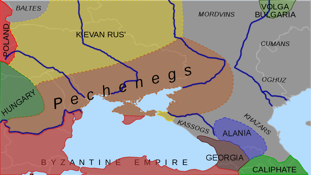 Приблизительная зона обитания печенегов около 1000 года / ©Wikimedia Commons