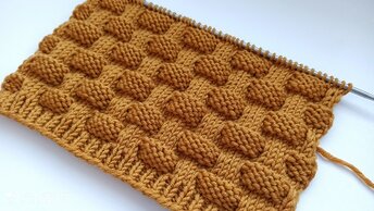 Красивый, объемный, простой узор спицами для вязания пледов, кардиганов, свитеров, шапок.