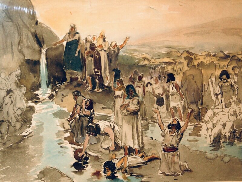 Клавдий Лебедев "Моисей добывает воду из скалы" 