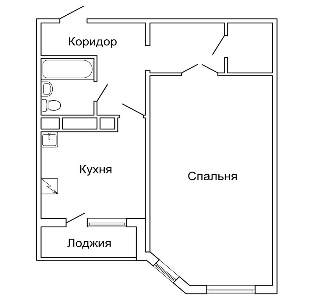 Схема однокомнатной квартиры